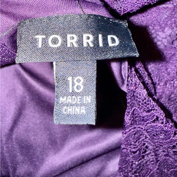 Torrid Deep Purple High Neck Lace Skater Party Dress Size 18 - Picture 13 of 16